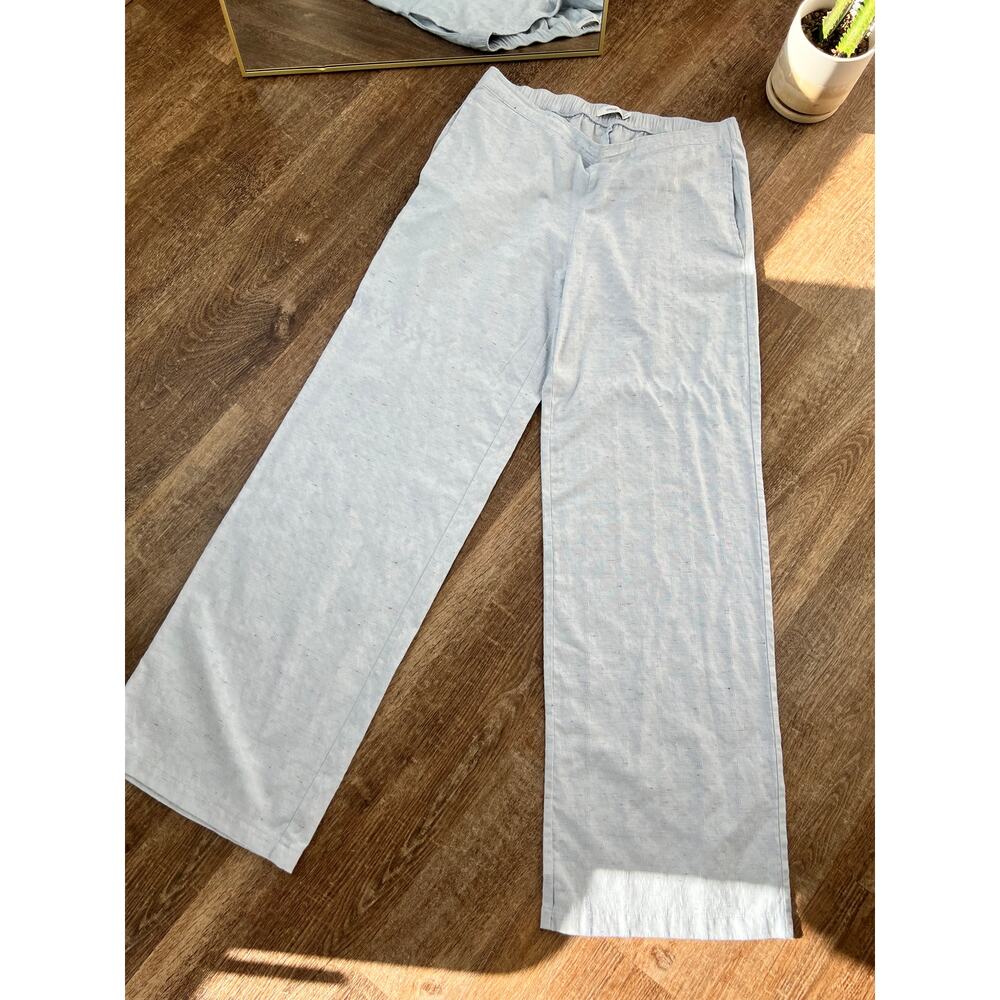 Onia Mila Sailing Blue Light Blue Checkered Beachy Pants - Picture 2 of 6